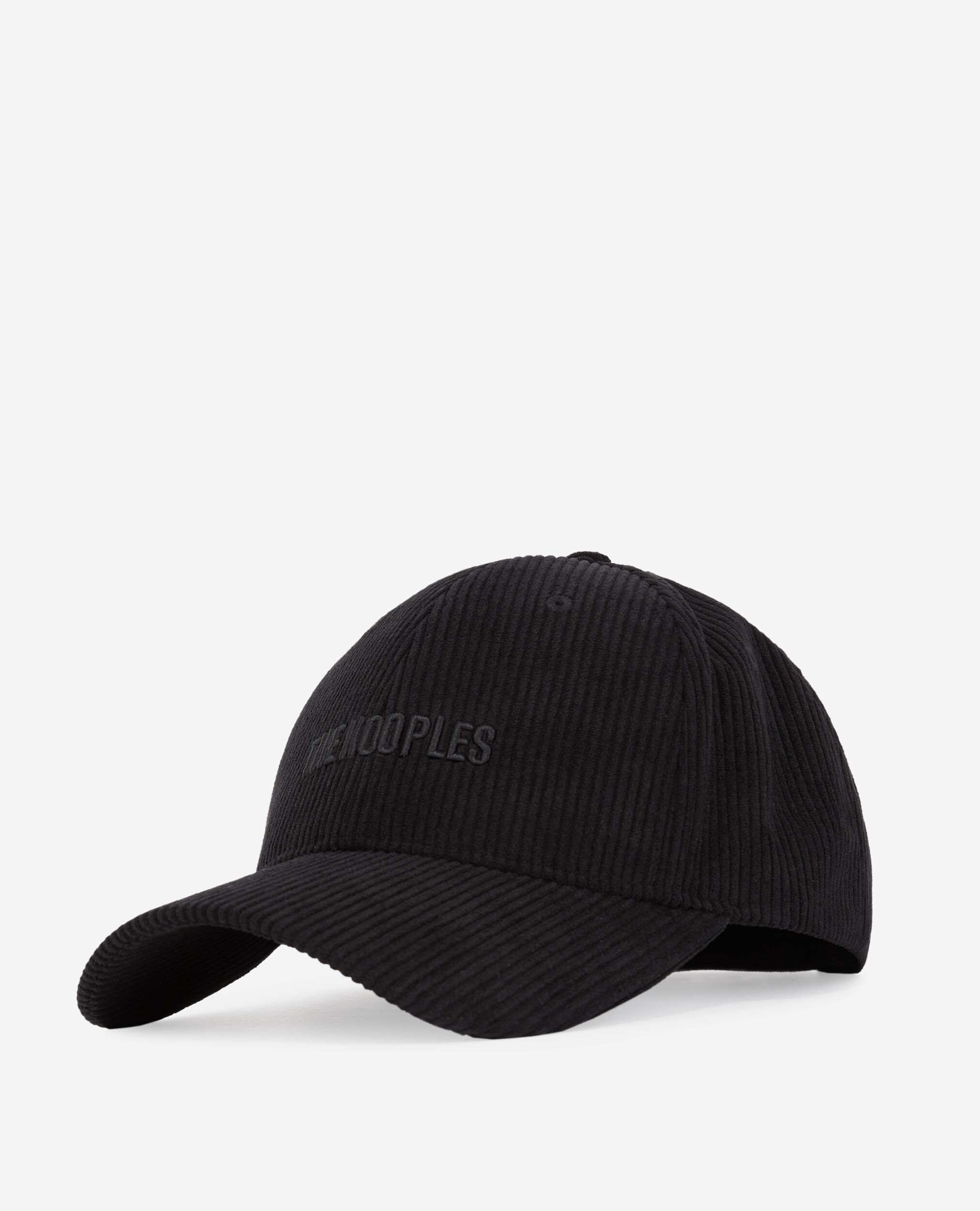 Casquette noire en velours côtelé
