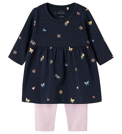 Name It Kleid/Leggings - NbfVandora - Navy Blazer m. Bögen und