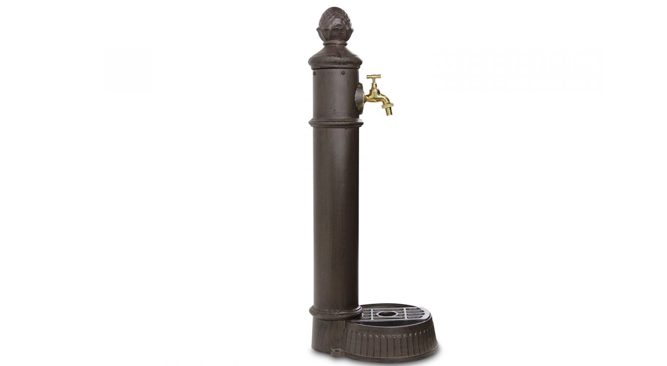 Fontaine de jardin aluminium, métal marron 26x32x84cm - aluminium-métal