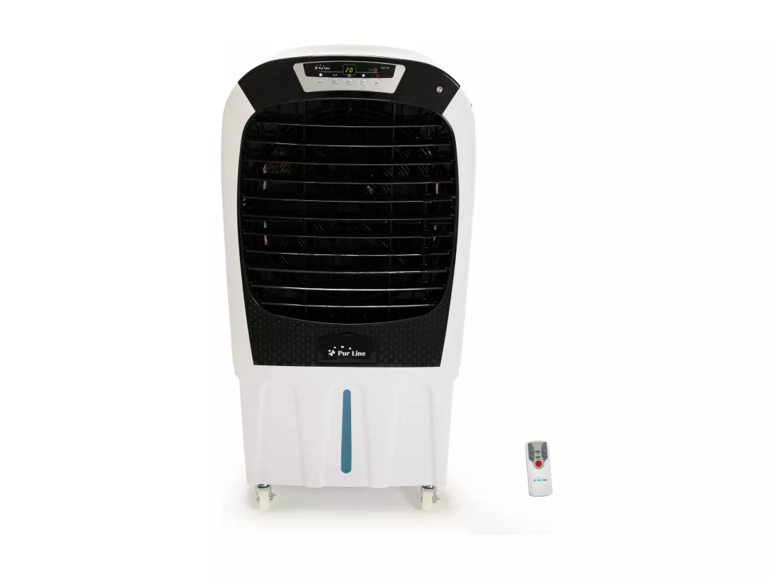 Rafraichisseur d'air par évaporation à débit élevé avec télécommande et roues