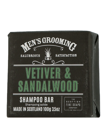 Scottish Fine Soaps Men's Grooming Vetiver & Sandalwood Shampoo Bar Wrapped 100g