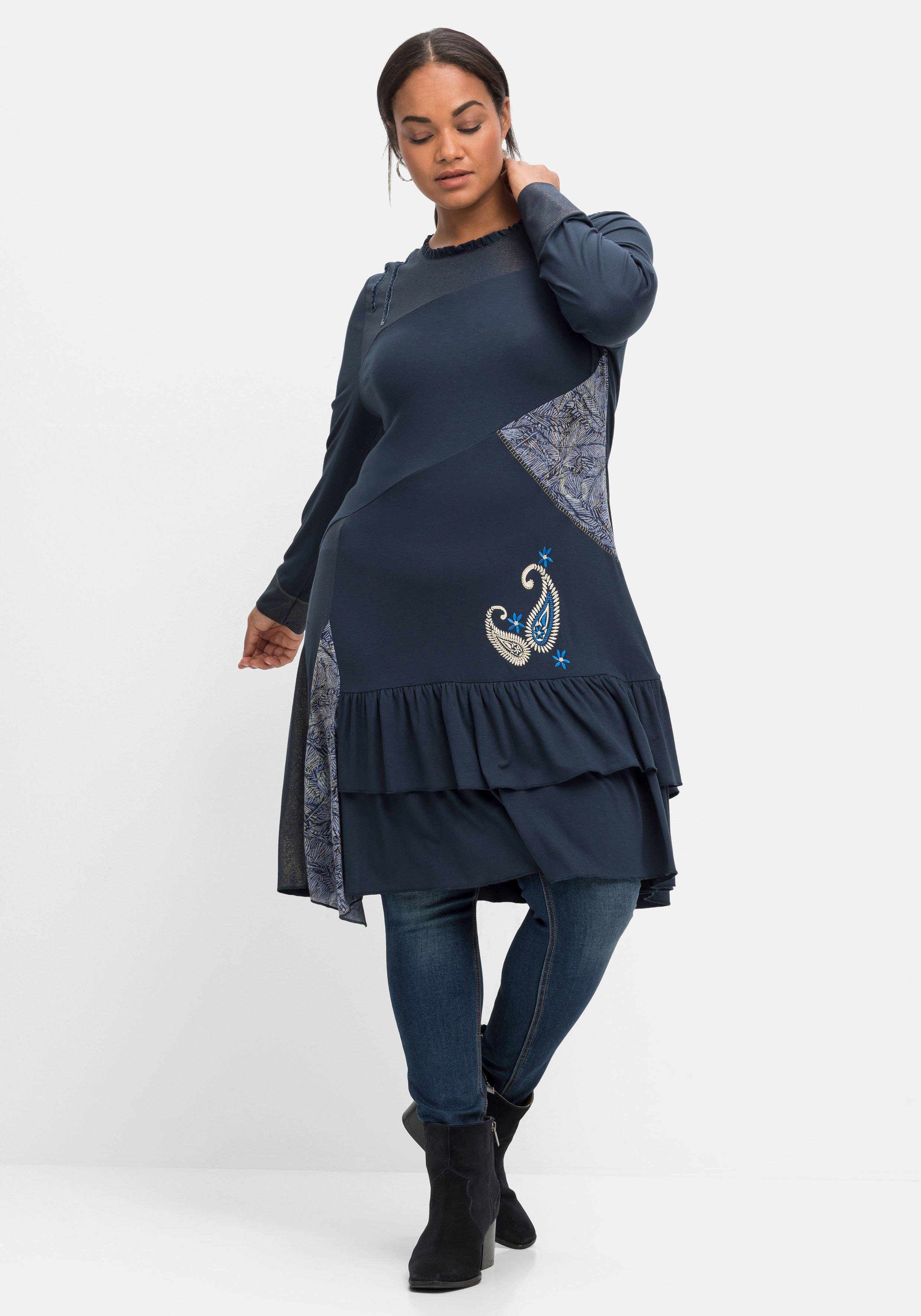 Jerseykleid im Mustermix, leicht elastisch
