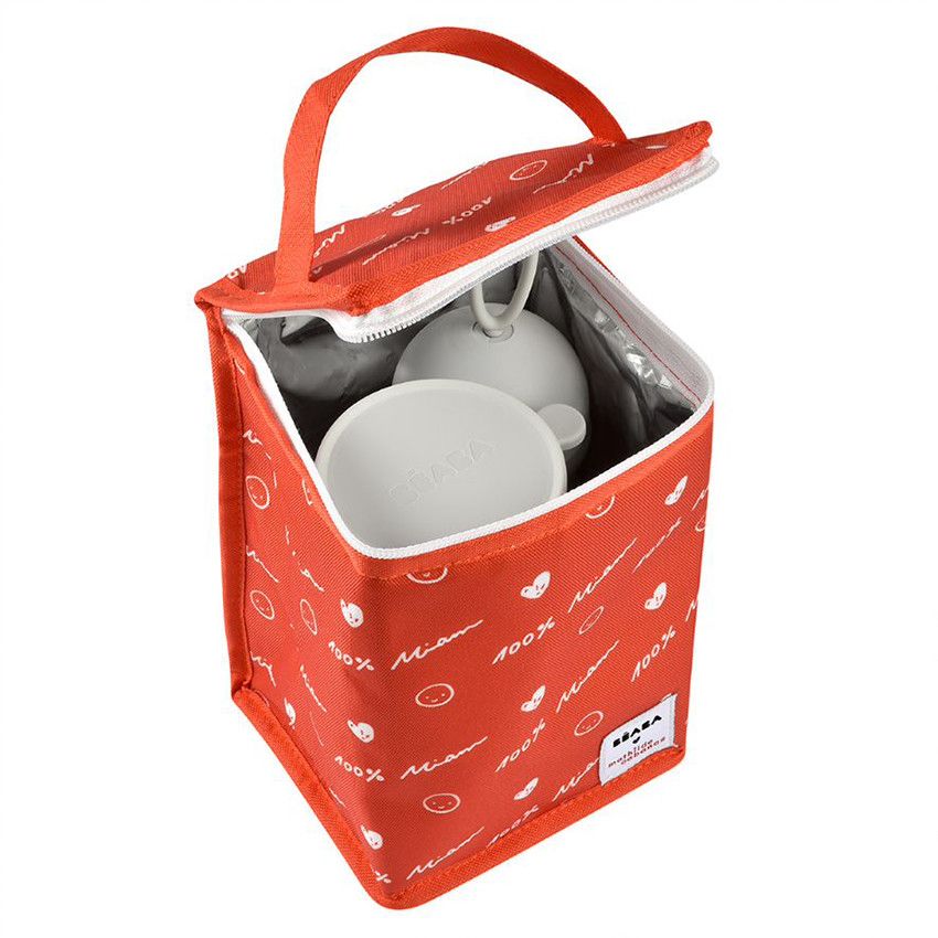 Pochette repas isotherme - Mathilde Cabanas - Rouge - Ecru