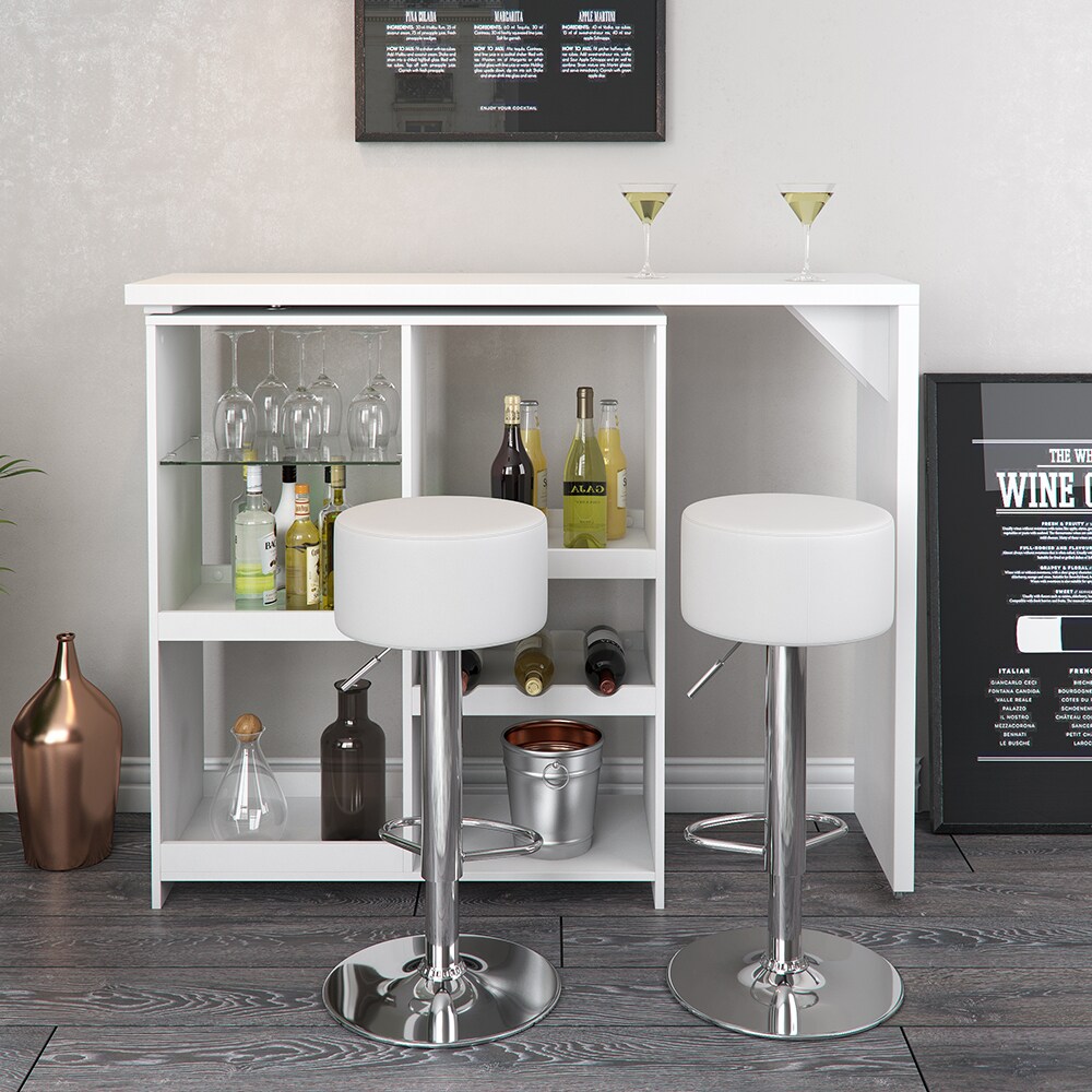 VICCO Bartisch VEGA Weiß Bartresen Stehtisch Tisch Tresentisch Bistrotisch Küche inkl. Barhocker