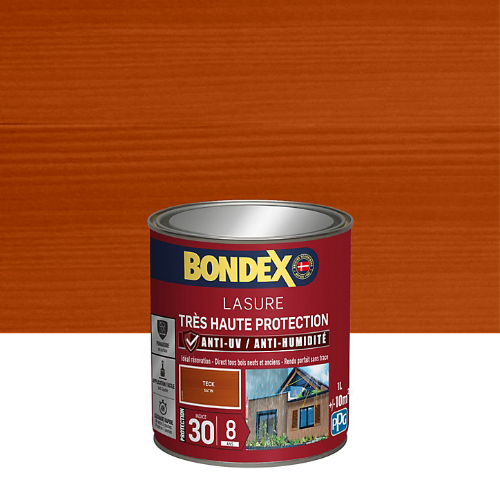 Lasure extérieure très haute protection Bondex 8 ans teck 1L