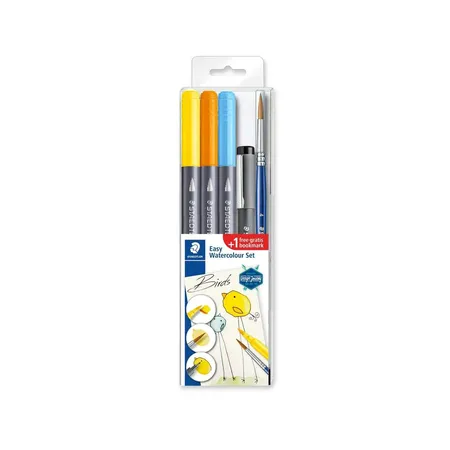 STAEDTLER® 3001 Doppelfasermaler mit Pinselspitze, wasservermalbar, Birds