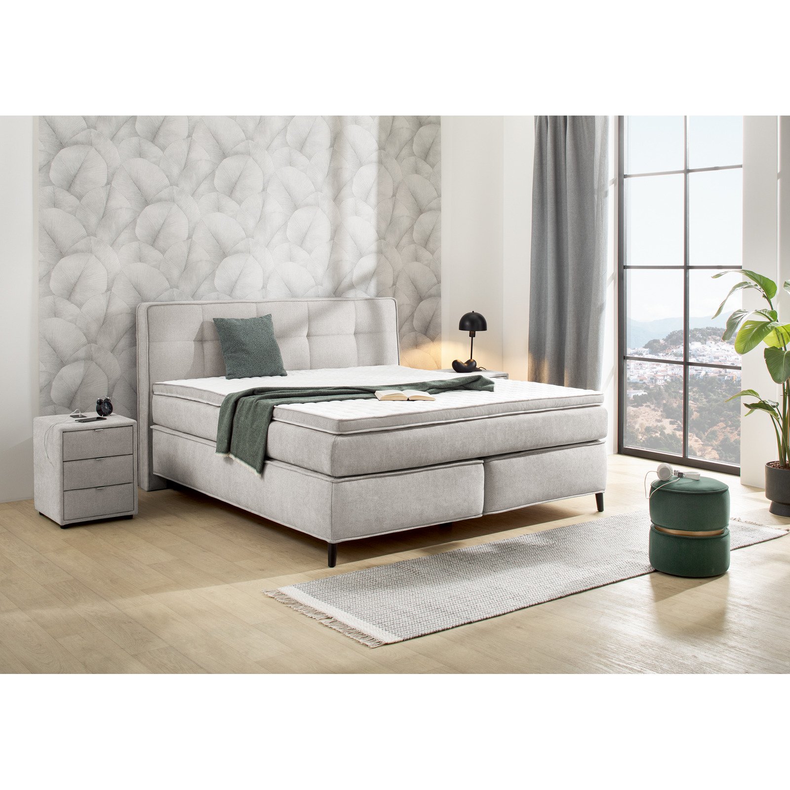 Boxspringbett Capello Flachgewebe 180 x 200 cm