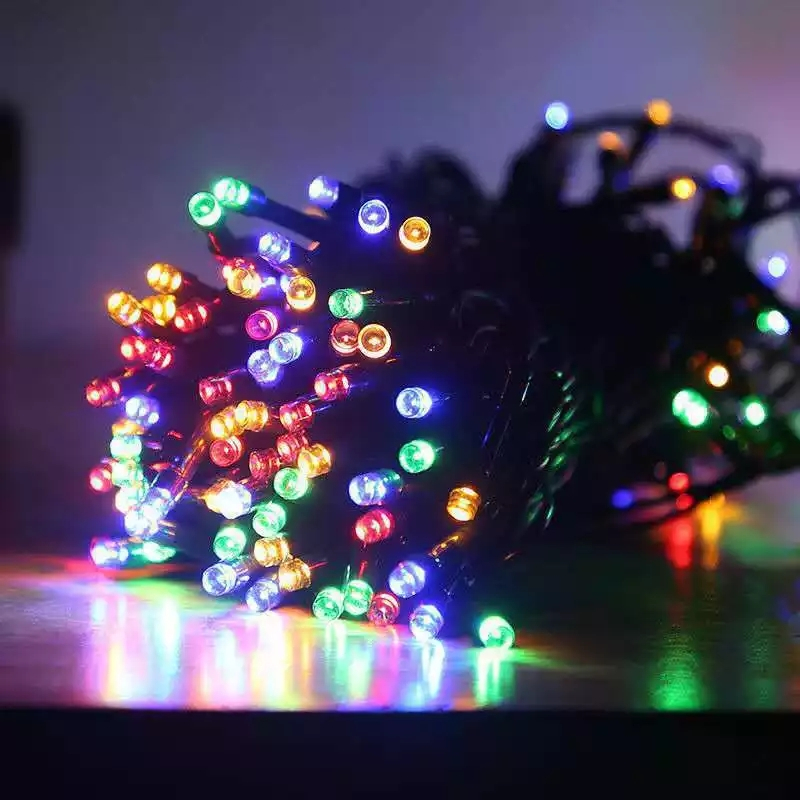 (12m) 100 LED's Deko Lichterkette Beleuchtung 8 Modi   Fernbedienung (Batteriebetrieben) - Bunt