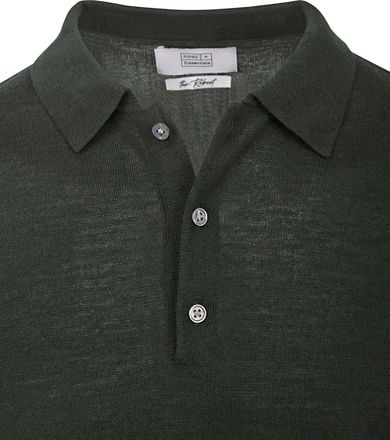 King Essentials The Robert Long Sleeve Poloshirt Merino Donkergroen KM111030002-G035T kopen