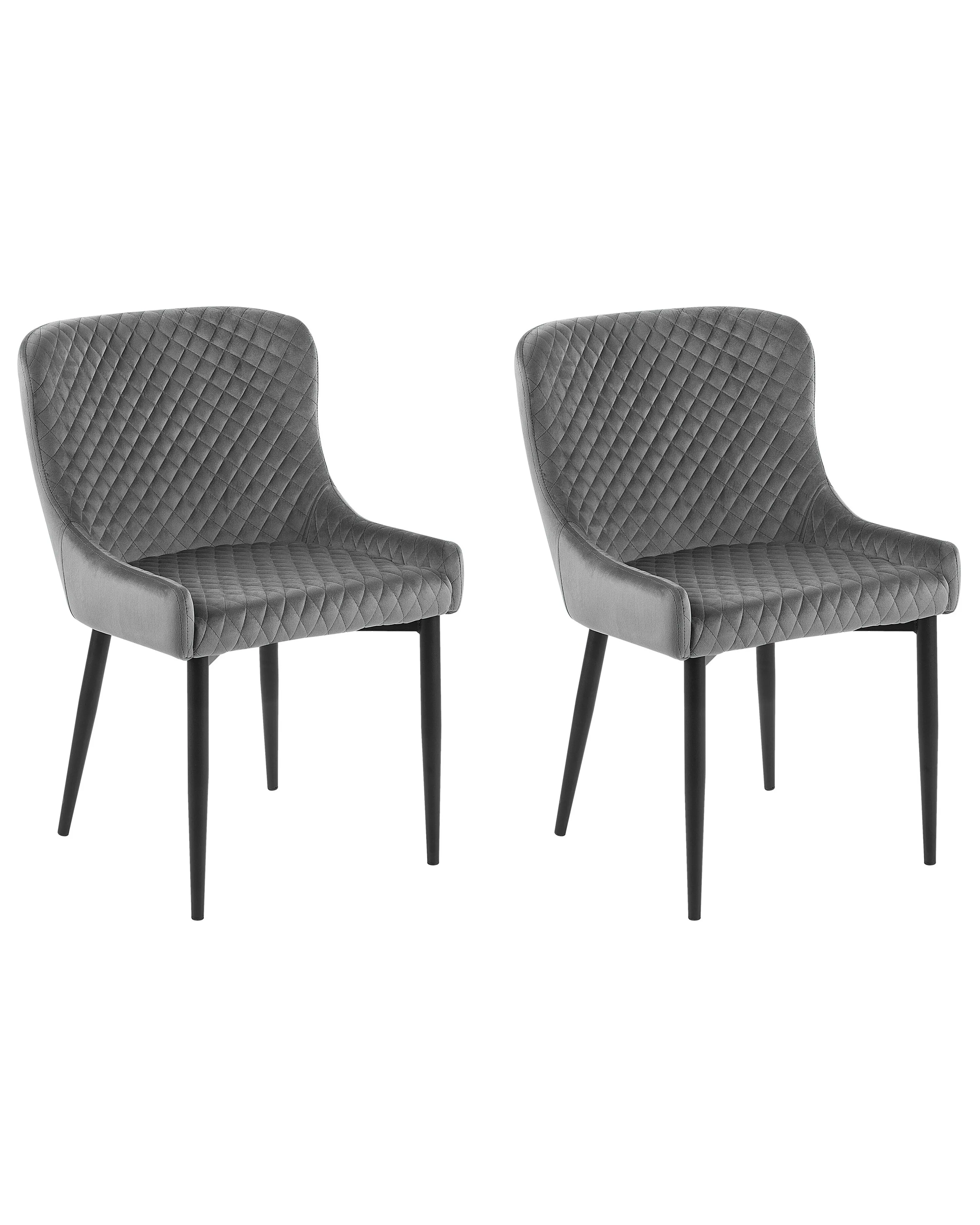 Set van 2 eetkamerstoelen SOLANO Fluweel Grijs