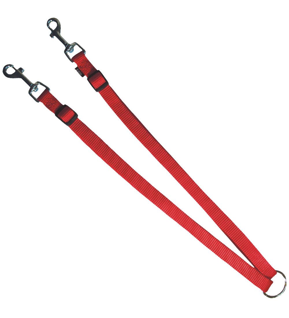 stufenlos verstellbare Nylon-Koppel  - Hundeleine für 2 Hunde 