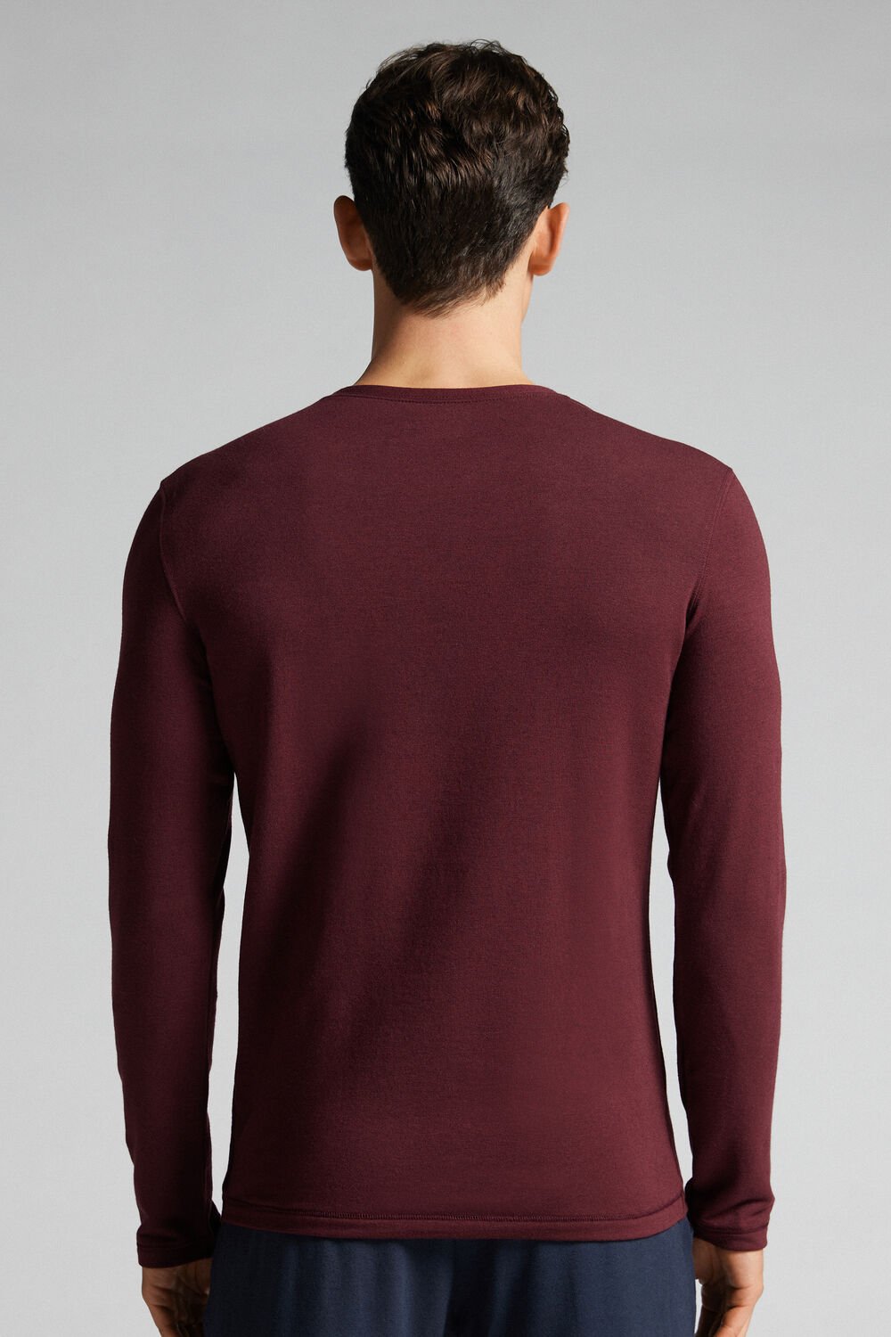Blusa de manga comprida em modal e cashmere