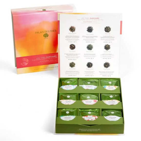 Coffret 9 Thés Parfumés en mousselines - feuilles entières