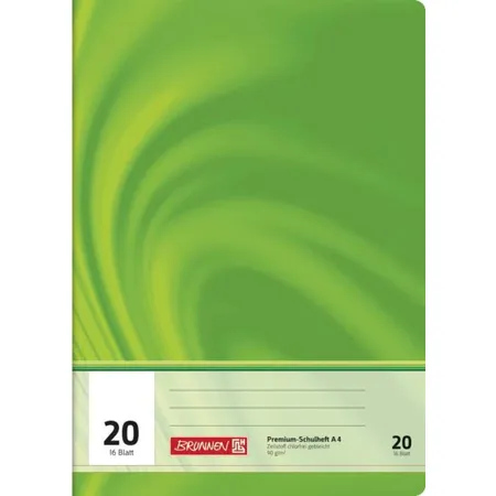BRUNNEN Schulheft Young Vivendi A4, blanko, Liniatur 20, 16 Blatt