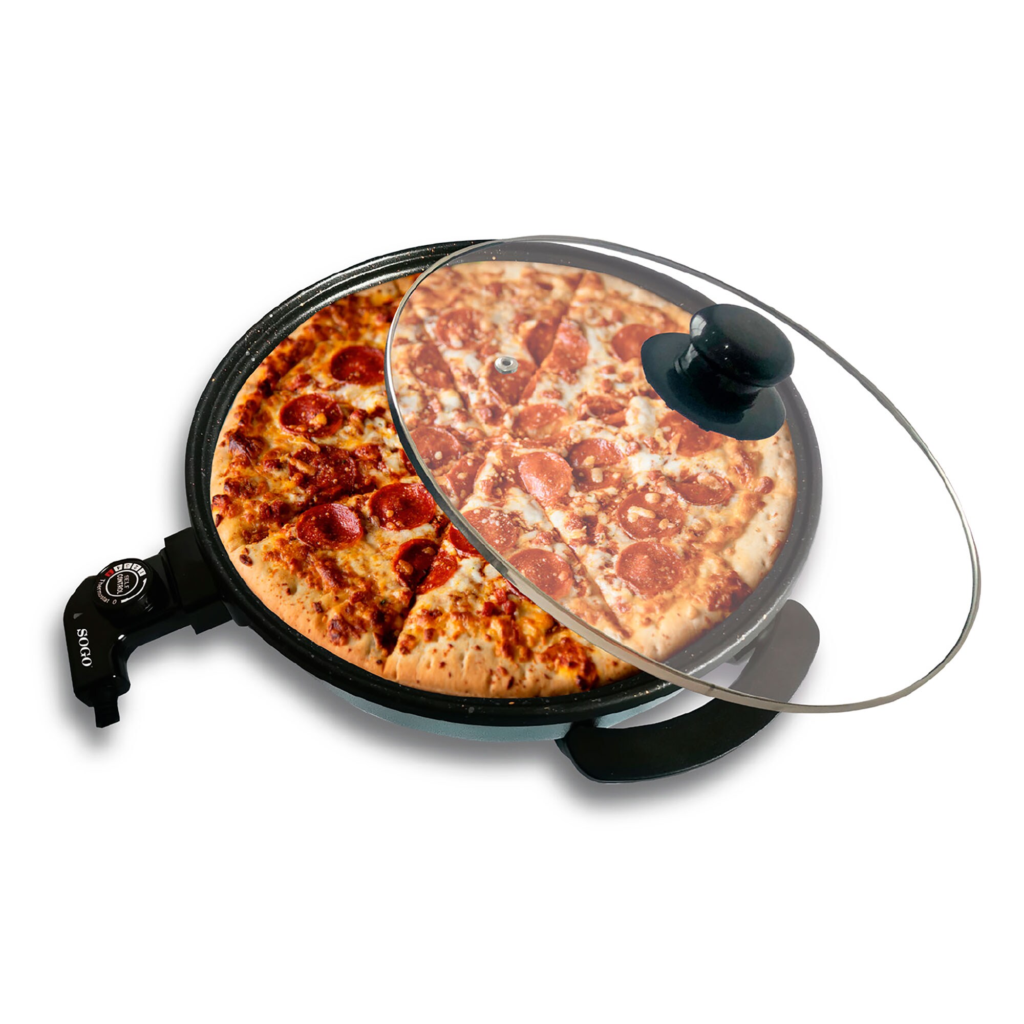 SOGO Elektrischer Multitopf mit Glasdeckel, 42cm, 1500W