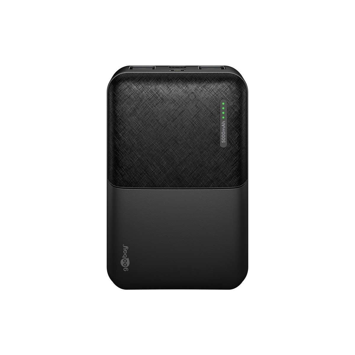 Goobay Powerbank kompakt 5.000 mAh praktisk och platsbesparande design med 5.000 mAh, perfekt för resor