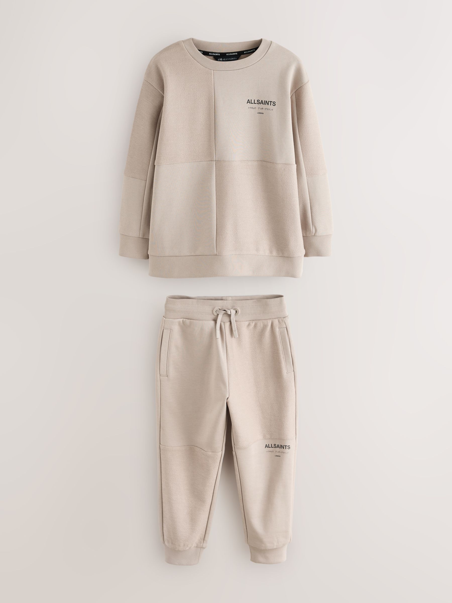 Lichtbruin - smALLSAINTS Underground Oversized Textured Panel Sweatshirt and Joggers Set