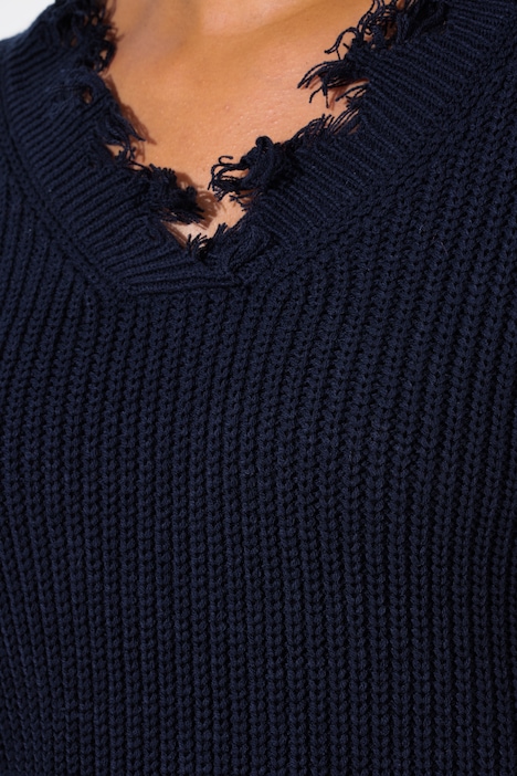 Pullover, oversized, Fransen, Langarm
