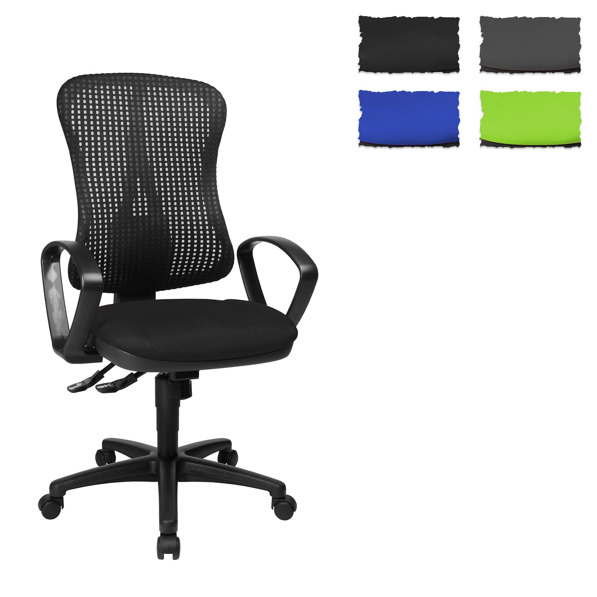 Profi Bürostuhl HJH SOLUTION PRO AL.B2 Stoff mit Armlehnen Topstar