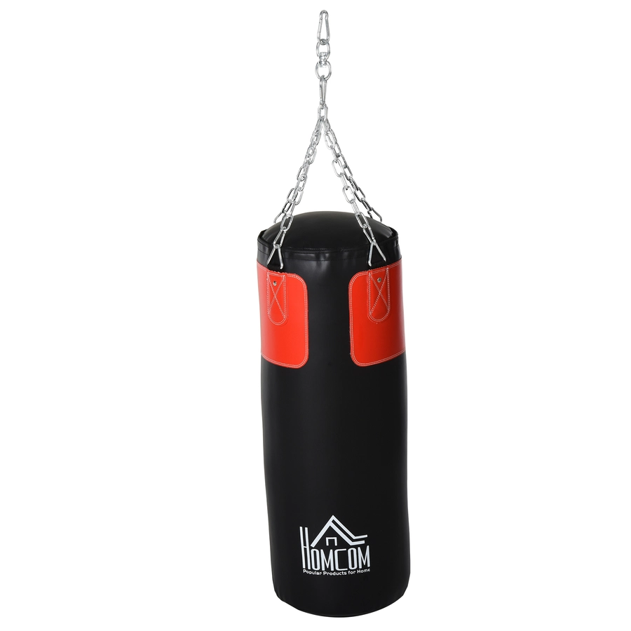 HOMCOM Boxsack mit Boxhandschuhen schwarz, rot