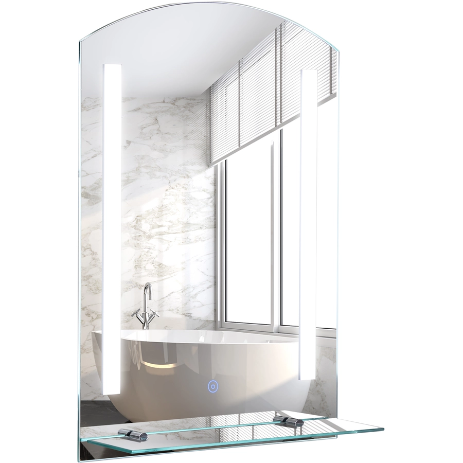 HOMCOM LED Wandspiegel silber