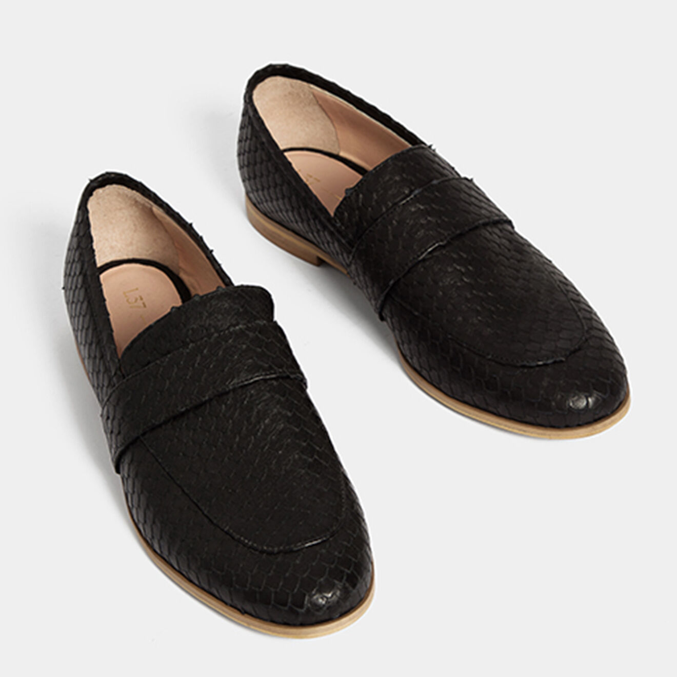 L37 Mocassins en Cuir Happy Monday noirs