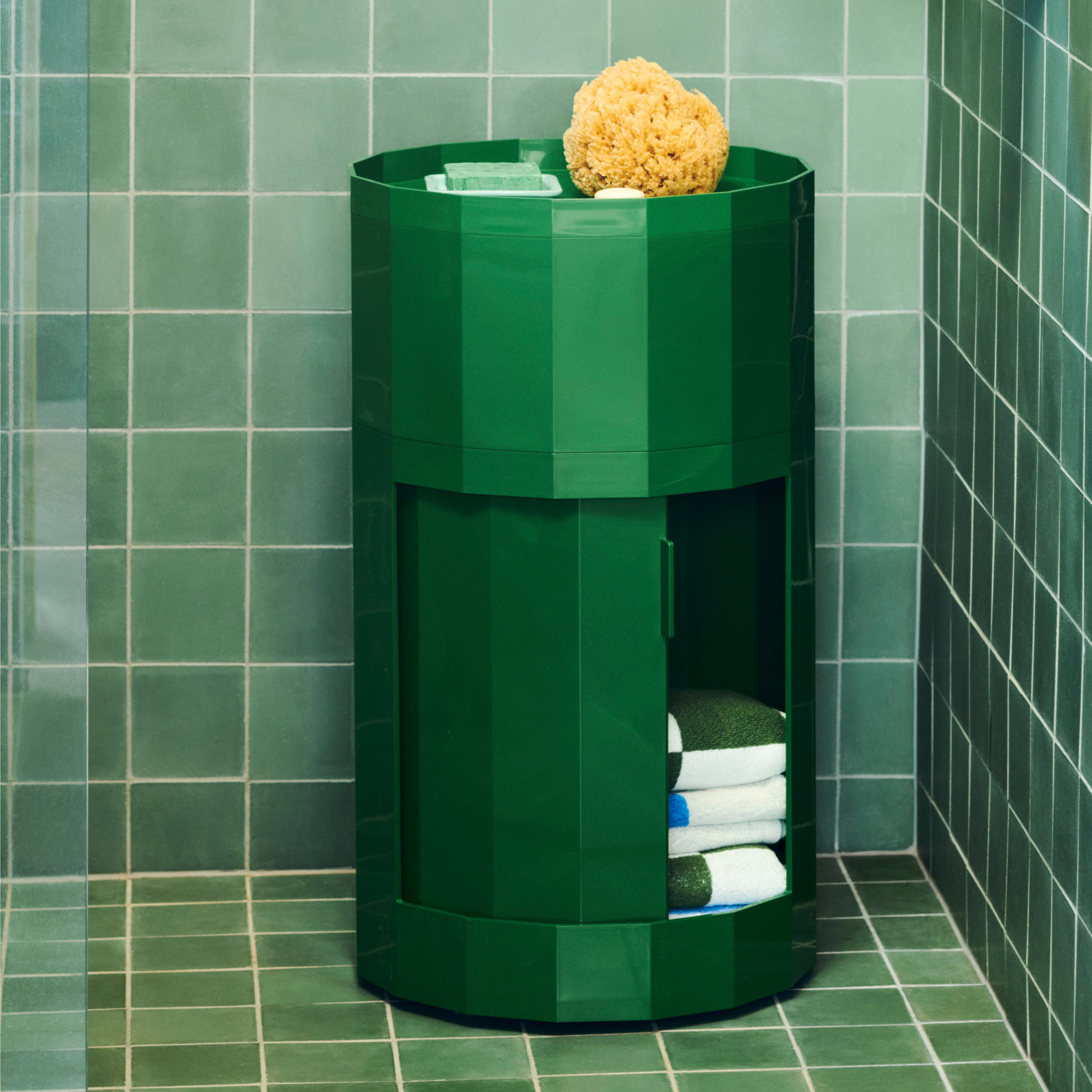 Nachtkastje Facet hoog groen