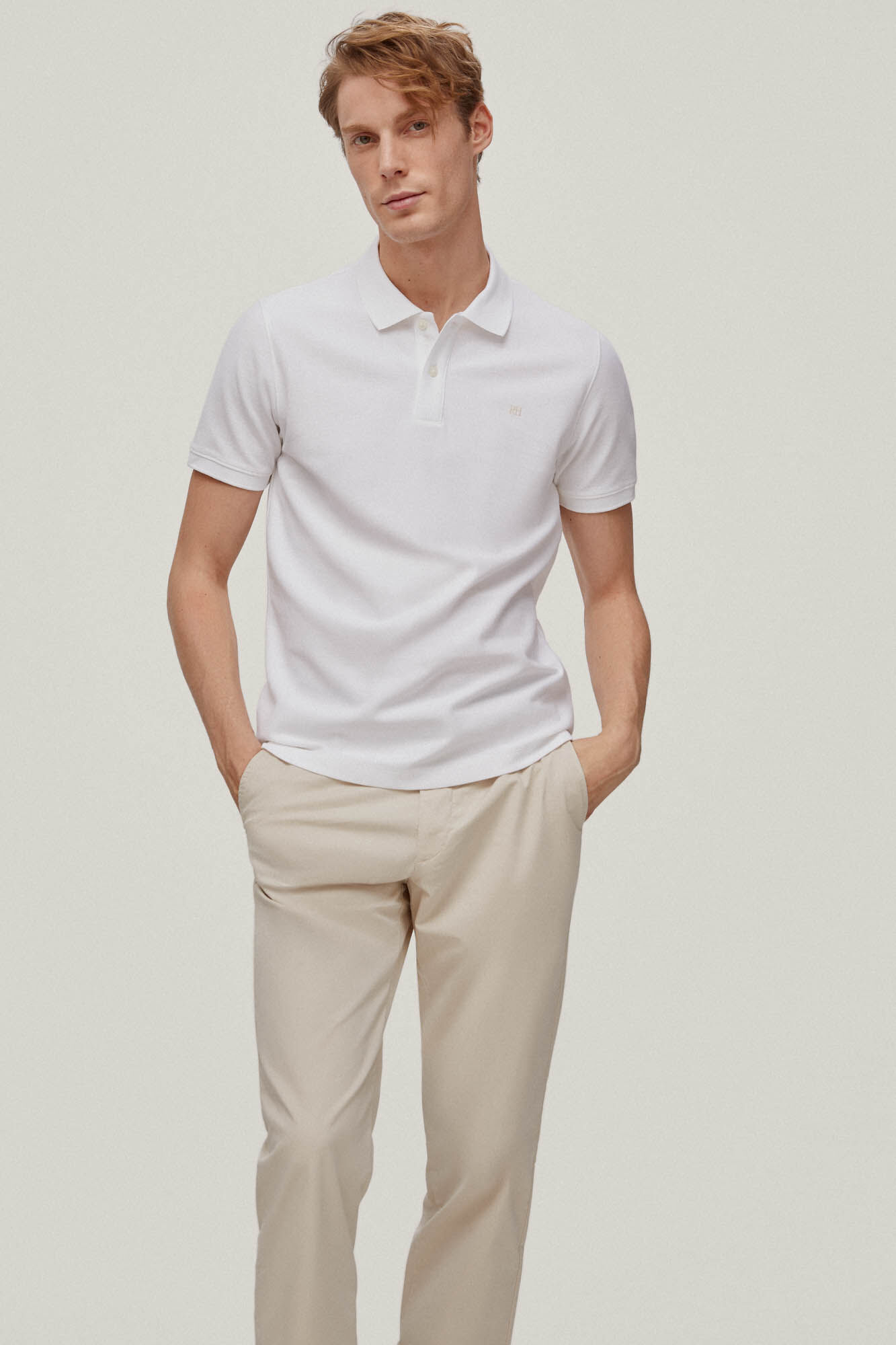 Camisa polo slim fit anti-odor - Branca