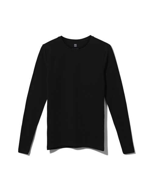 t-shirt homme slim fit col rond - manche longue noir