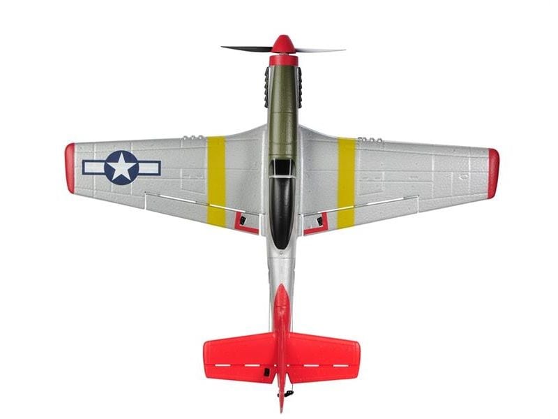 TOP-RC Warbird Mini P51D 450 mm, Rot, RTF Kleines 4-Kanal RC-Flugzeug mit Gyro