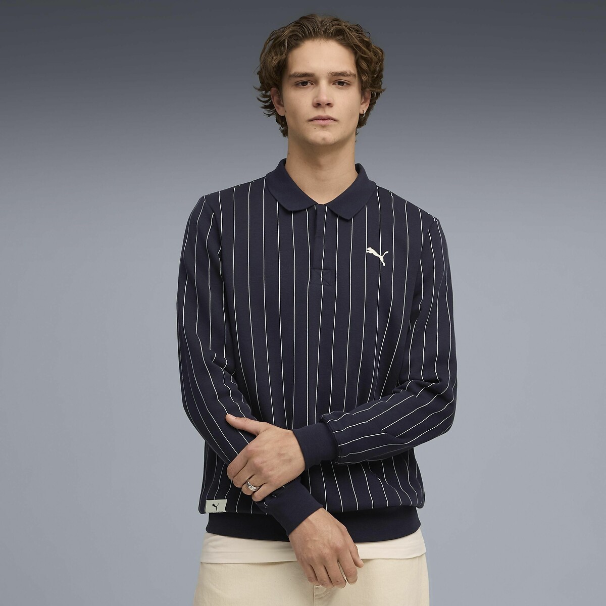 Suéter PUMA com gola de camisa