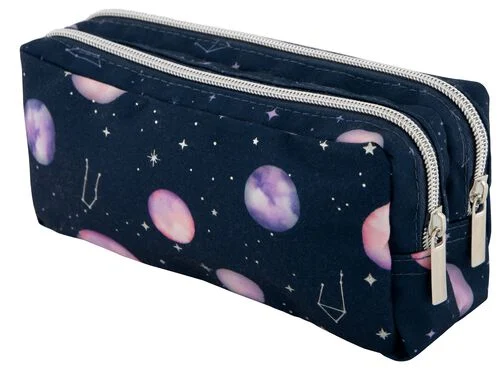 trousse à double zip planètes
