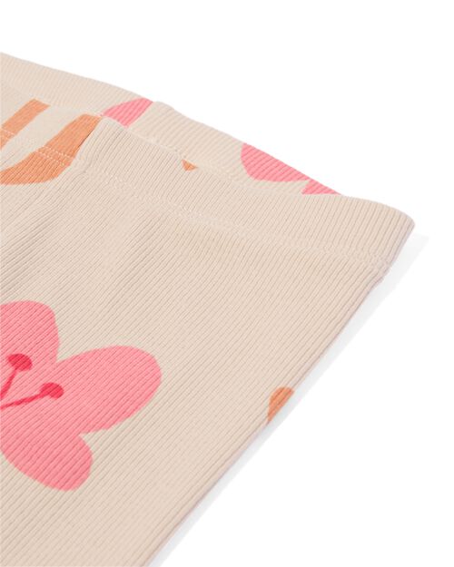 legging nouveau-né côtelé fleurs sable
