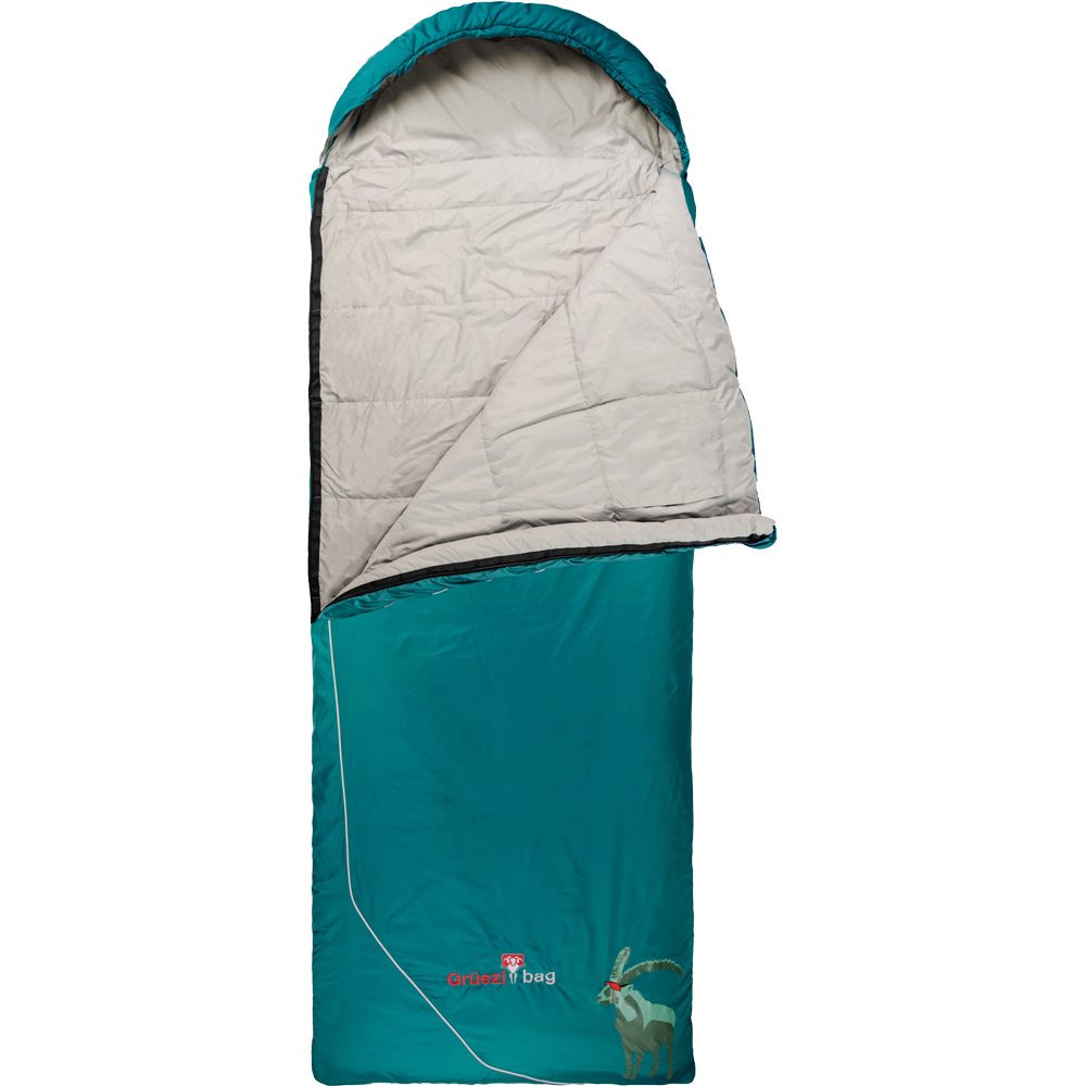 Grüezi Bag Biopod Wolle Goas Comfort RV Links Schlafsack dark petrol