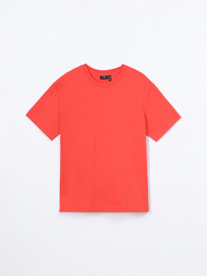 Camiseta Premium Relaxada - Vermelho Vivo