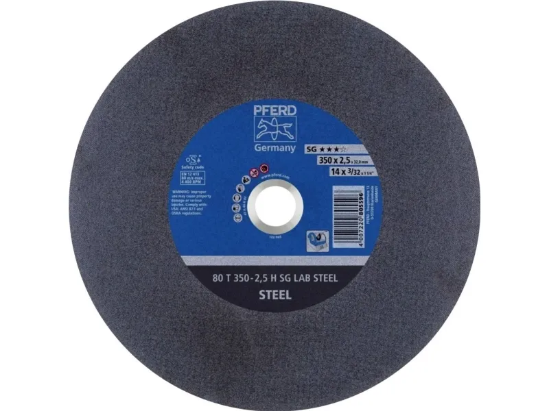 PFERD 80 T 350-2,5 H SG LAB STEEL/32,0, Stål, Støbejern, PFERD, 3,2 cm, 35 cm, 4400 rpm, 10 stk