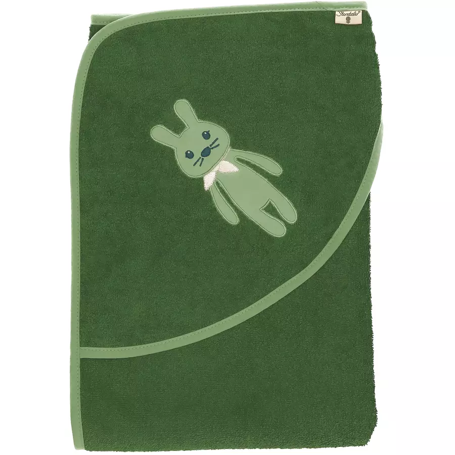 Sterntaler Badetuch Kinni uni dunkelgrün 100 x 100 cm
