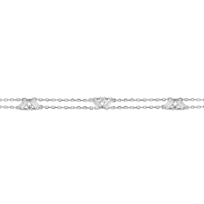 Bracelet Femme - Oxyde de zirconium - Argent 925 - Longueur : 18 cm