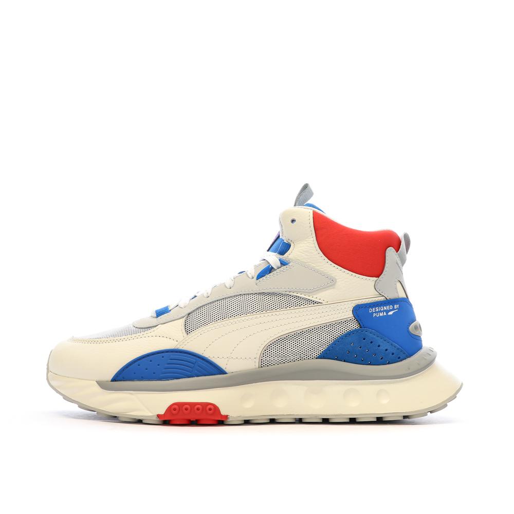 Puma Baskets Blanche/Rouge Homme Puma Wild Rider Mid