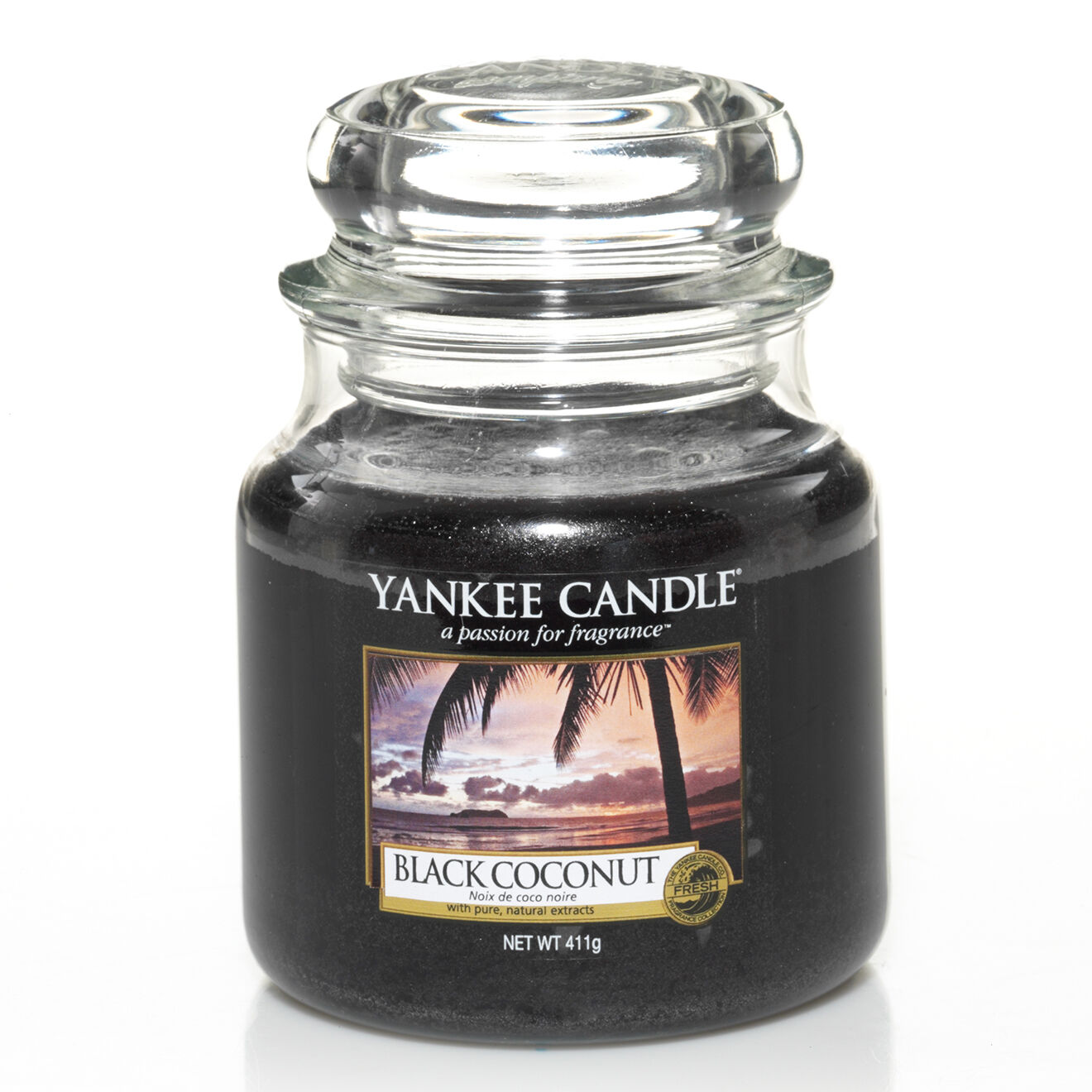 Yankee Candle Bougie parfumée moyenne jarre Noix de coco noire - 65-75h