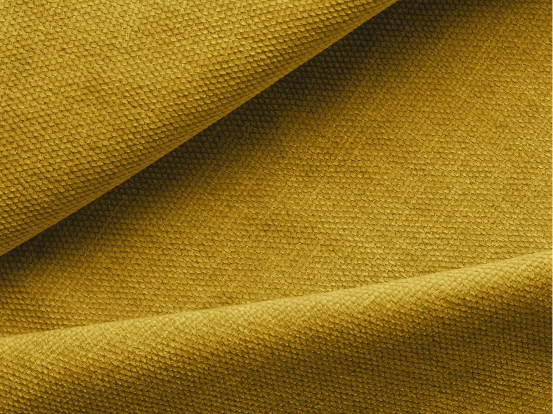 Canapé d'angle panoramique en tissu chenille - moutarde - HOKU