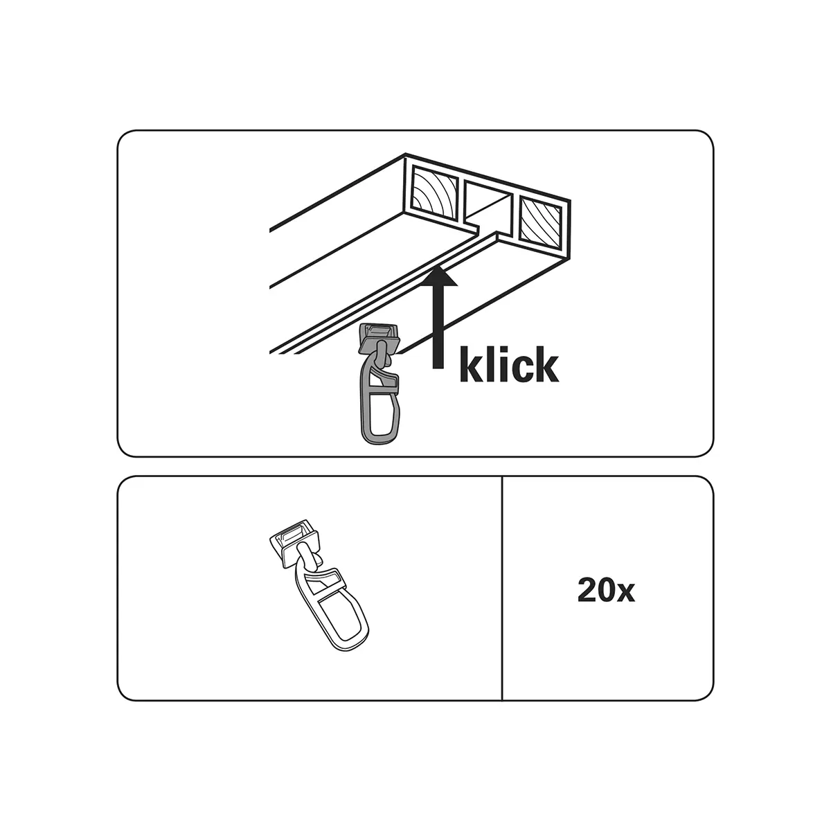 Klick Hakengleiter mini 4mm weiss