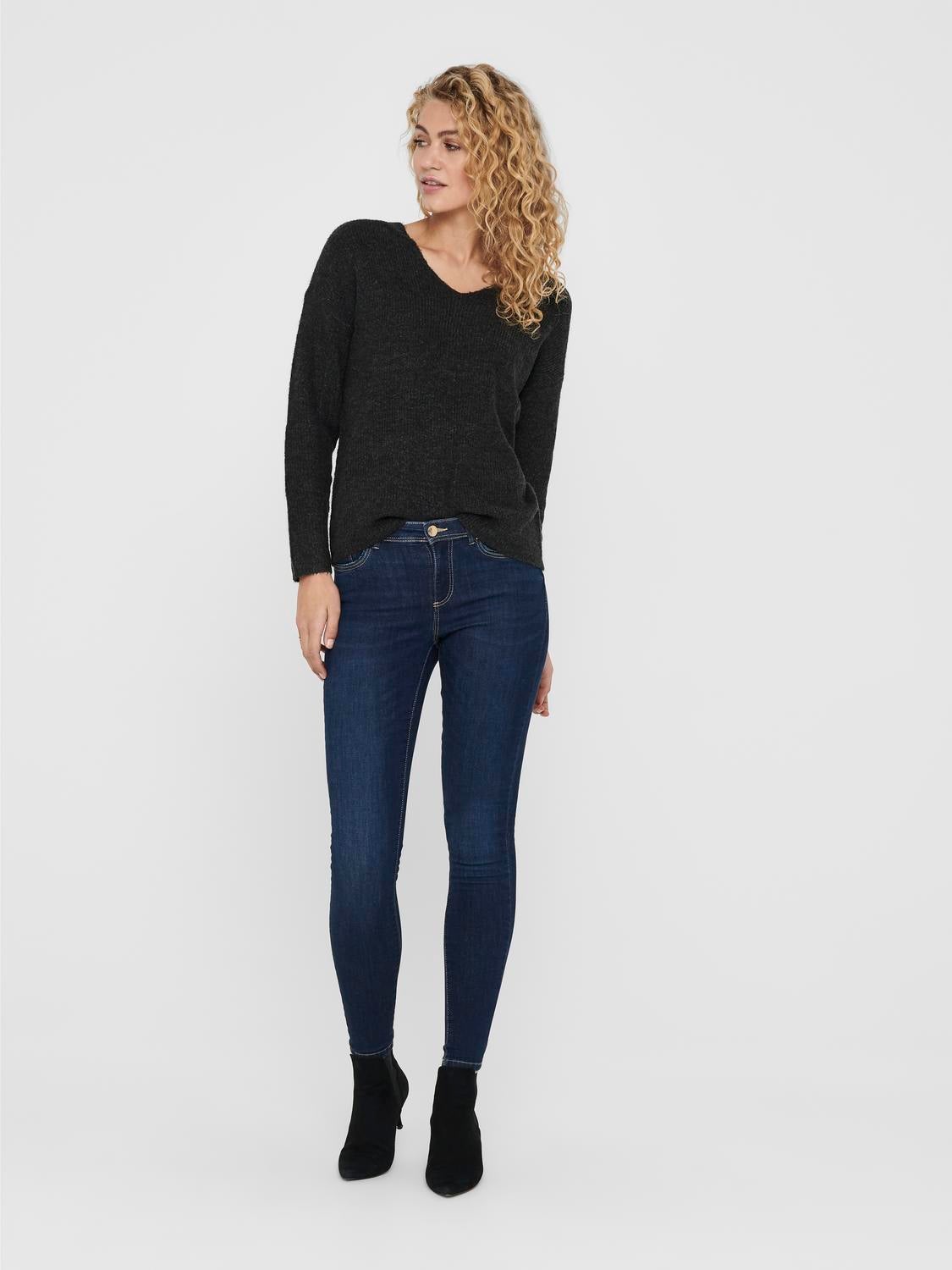 ONLCAMILLA Strickpullover Dark Grey Melange