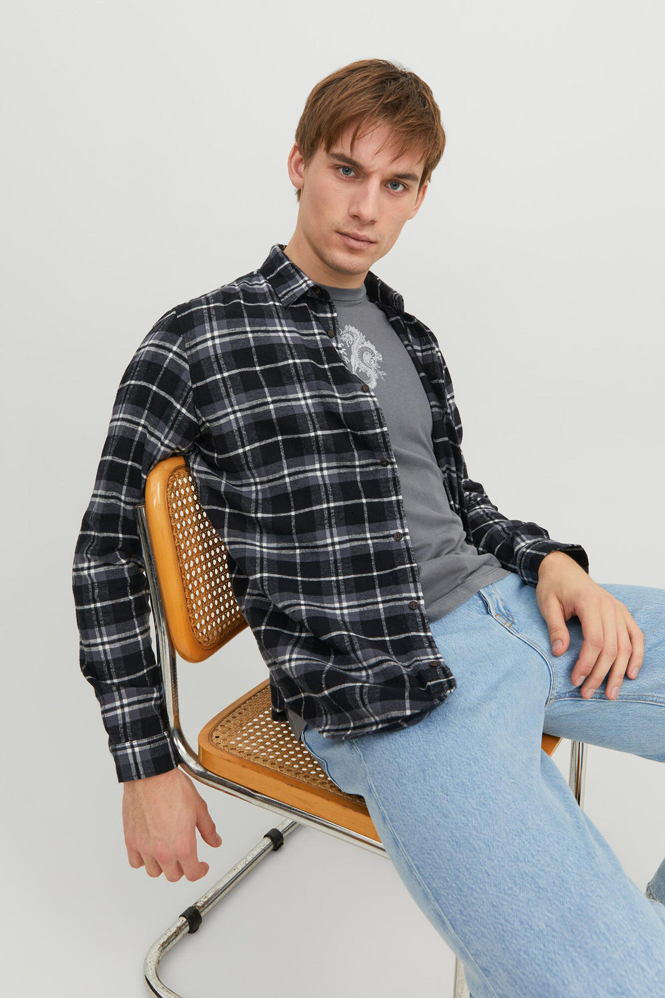 Camisa xadrez de sarja