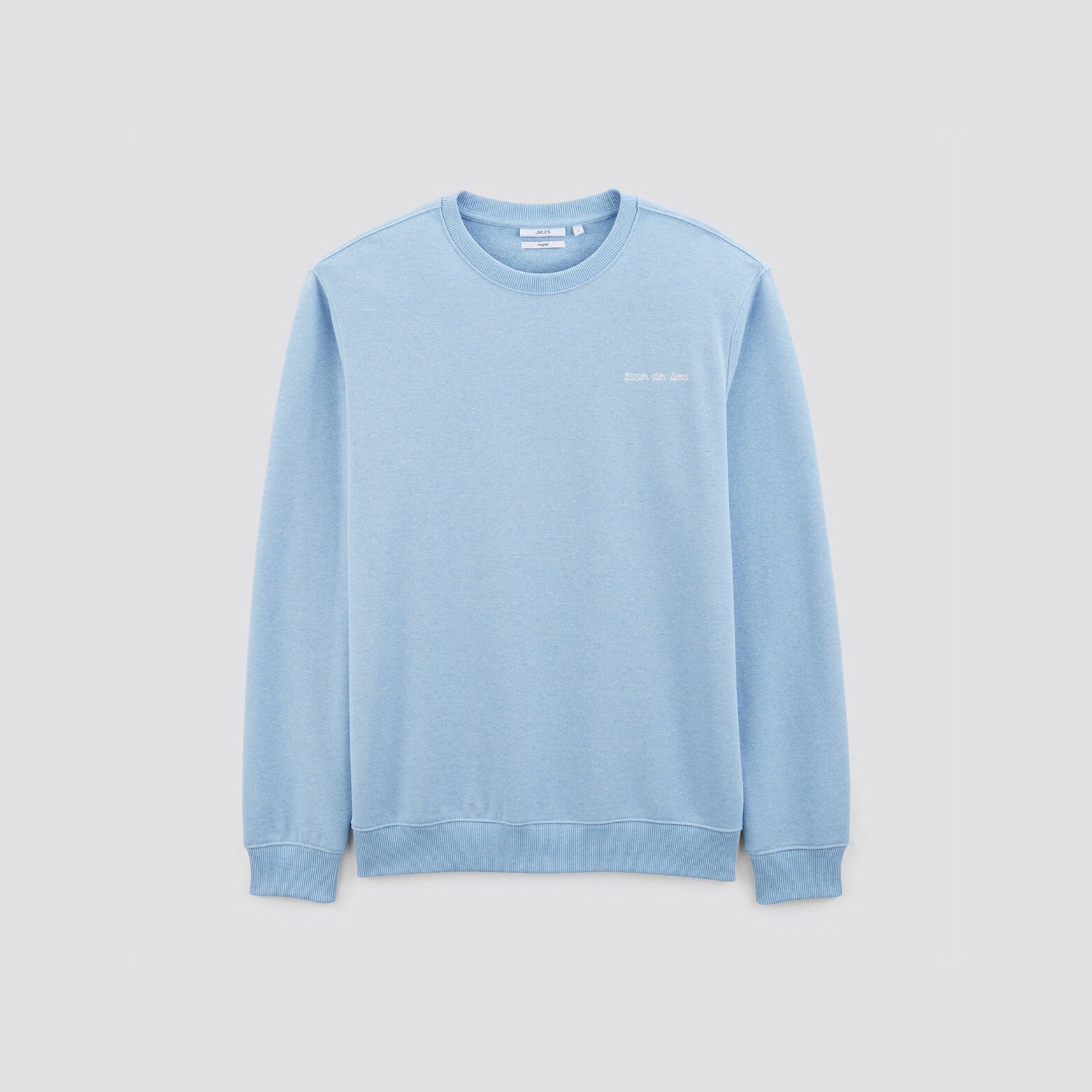 Sweat à col rond 100 % recyclé Bleu clair