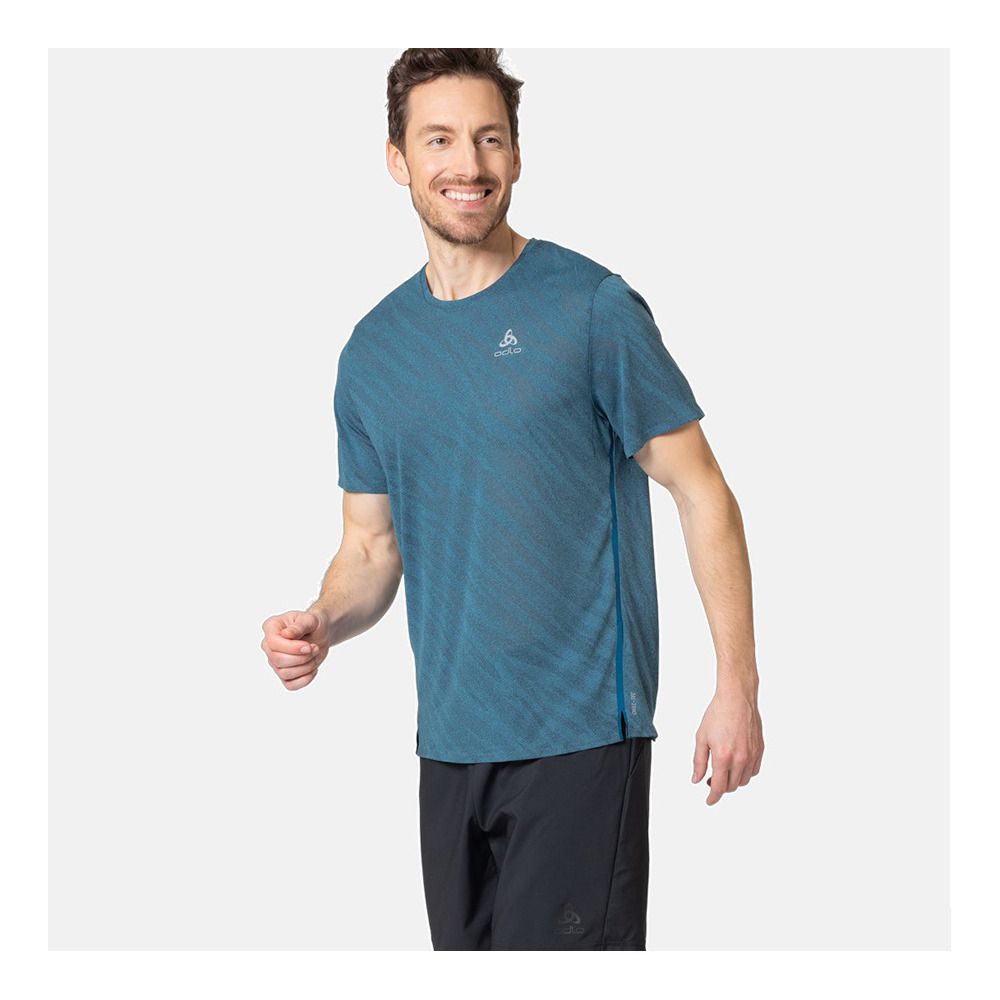 Odlo ZEROWEIGHT ENGINEERED CHILL-TEC - Maillot Homme saxony blue melange