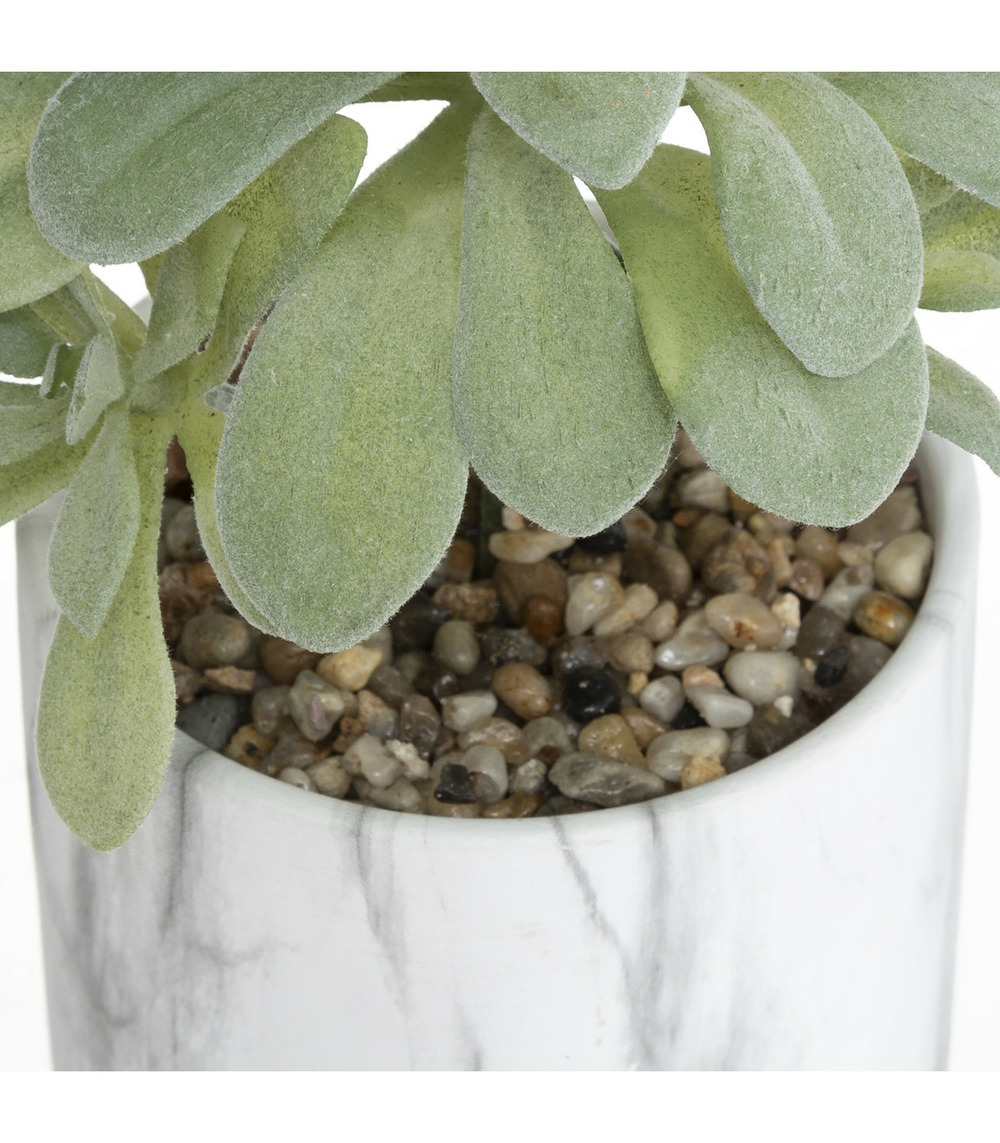 Plante artificielle sous cloche en verre pot en céramique h 25 cm