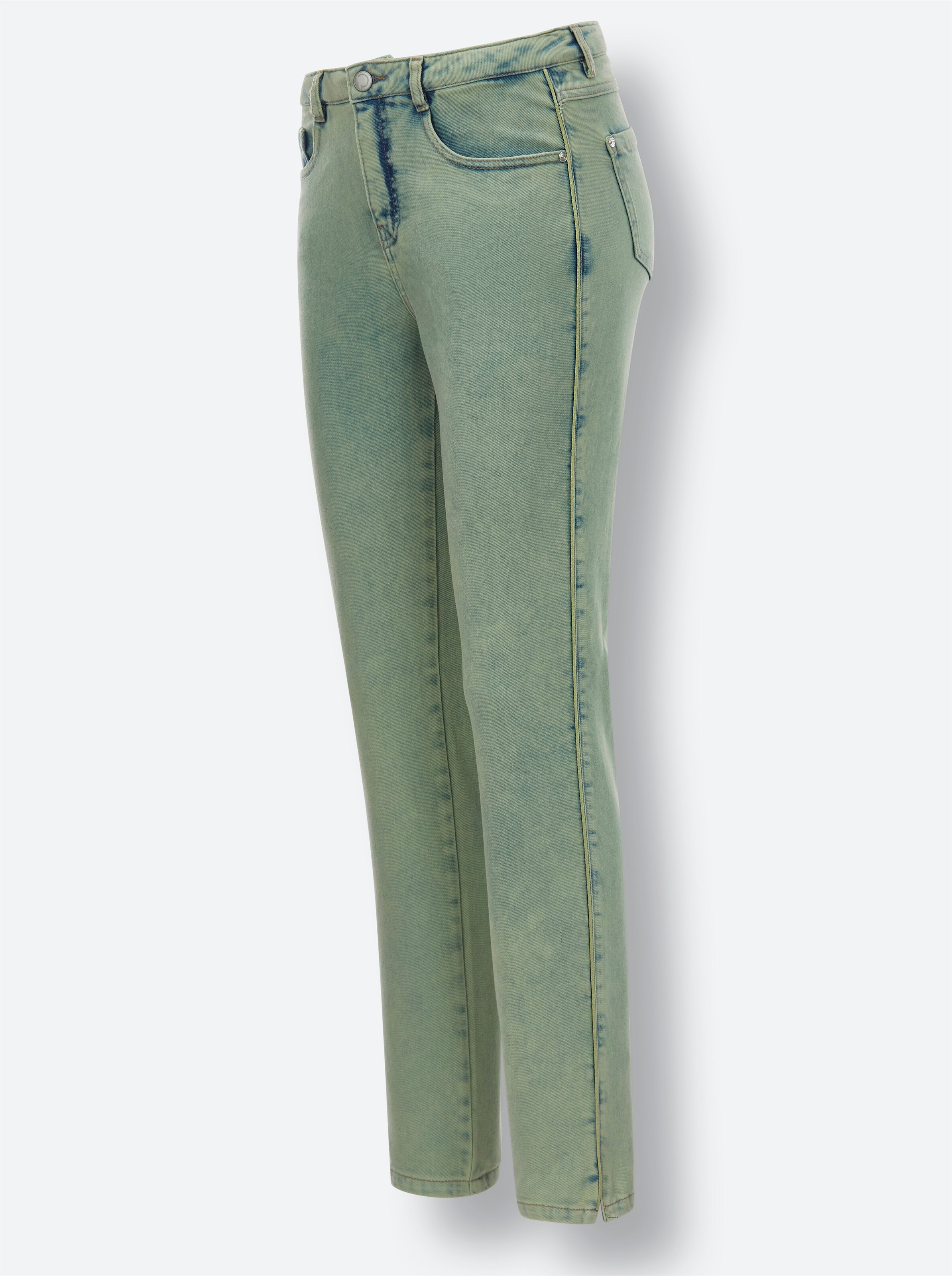 CREATION L PREMIUM Baumwoll-Lyocell-Jeans in kalkmint