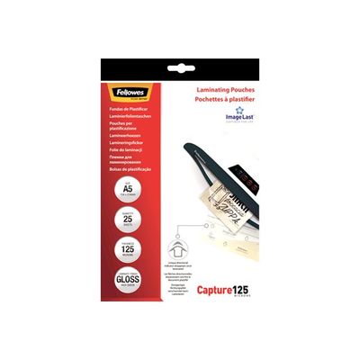 Fellowes - 25 pochettes de plastification A5 (154 x 216 mm) - 125 microns - brillantes