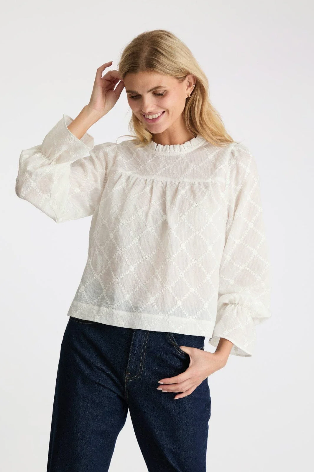 Neo Noir Mamara Square Emb Blouse